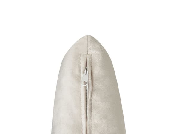 Schäslong Ljusbeige Sammet Knapptuftad Klädsel Vänster Med Dekorativ Kudde Retro Traditionell Stil Vardagsrum