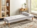 Miniatyrbillede 2 af 10: Daybed Off White 200 x 75 cm 1 Personers Dagseng Chaiselong med Pølsepude til Stue og Soveværelse