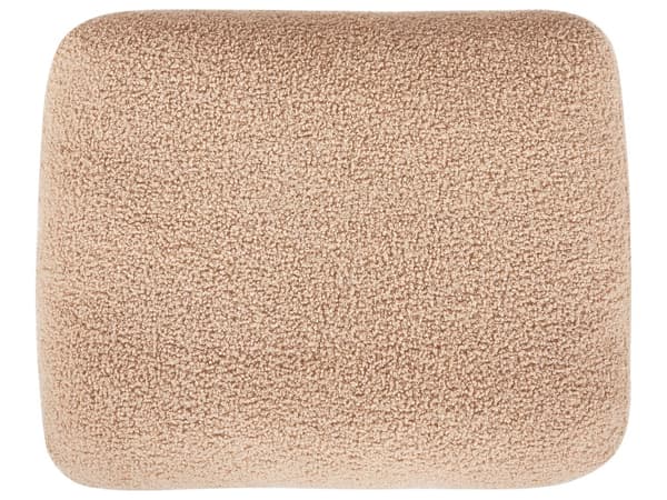 Højrevendt knækket beige boucle chaiselong med hynde retro stuemøbler stue opholdsrum