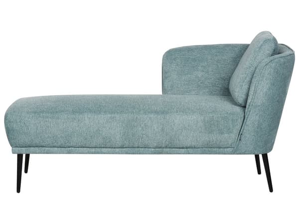 Divaani sininen kangas verhoiltu puu teräsjalat oikeakätinen koristetyynyllä retro tyyli
