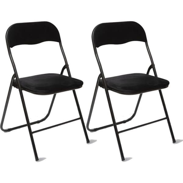 Set med 2 Atmosphera "Easy" sammetsfällbara stolar - Svart