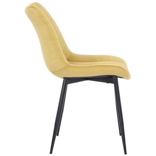 Rahden Velvet Dining Chair - CLP - Gul - Metall - Modern - Skandinavisk