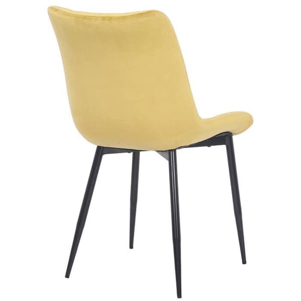 Rahden Velvet Dining Chair - CLP - Gul - Metall - Modern - Skandinavisk