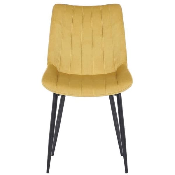 Rahden Velvet Dining Chair - CLP - Gul - Metall - Modern - Skandinavisk
