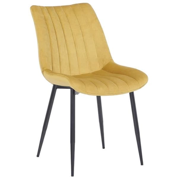 Rahden Velvet Dining Chair - CLP - Gul - Metall - Modern - Skandinavisk