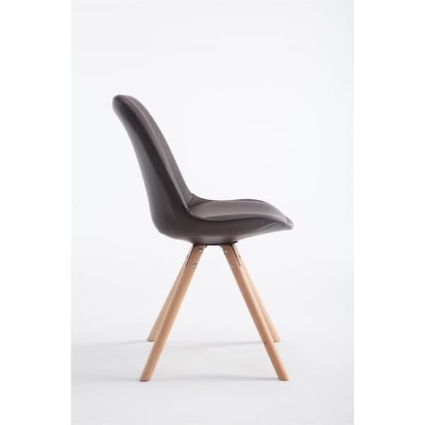 LAVAL besöksstol i konstläder med runda ben - Brun - Modern design - Bekväm