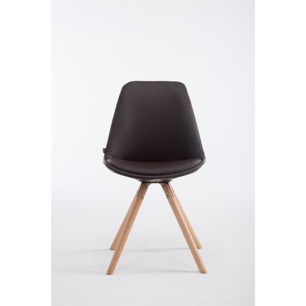 LAVAL besöksstol i konstläder med runda ben - Brun - Modern design - Bekväm