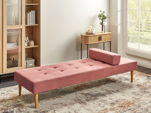 Dagbädd Rosa Tygklädsel Modern Minimalistisk