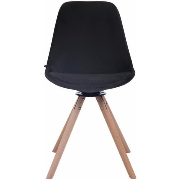 TROYES retro design matsalsstol i vadderad sammet - CLP - Svart