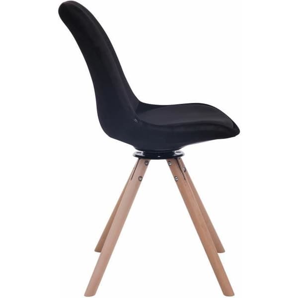 TROYES retro design matsalsstol i vadderad sammet - CLP - Svart