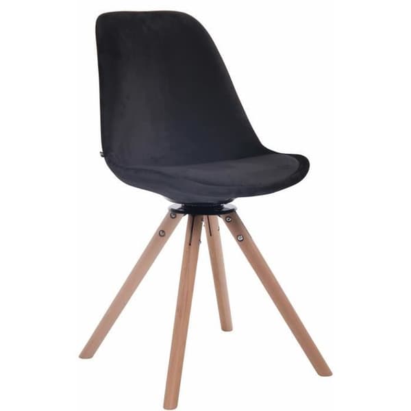 TROYES retro design matsalsstol i vadderad sammet - CLP - Svart