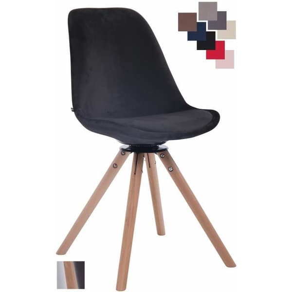 TROYES retro design matsalsstol i vadderad sammet - CLP - Svart
