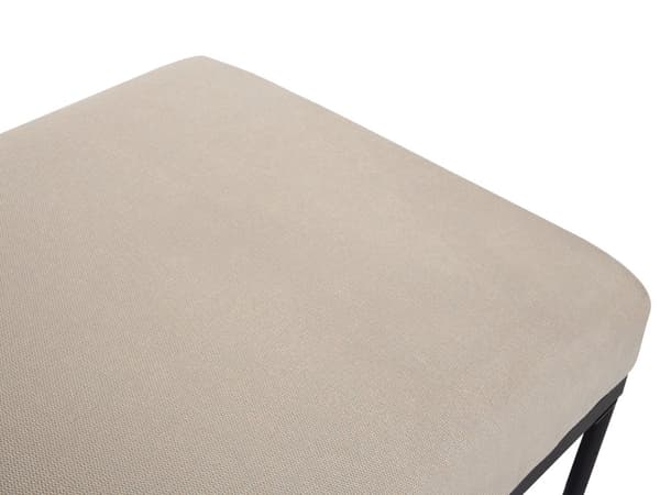 Divaani vaaleanbeige kullanruskea tekopellava verhoiltu mustat rautajalat koristetyynyllä retro tyyli