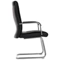 Miniatyrbild 4 av 4: Caro Cantilever-stolar i konstläder - CLP - Svart - Modern design - Set om 2 - Med armstöd