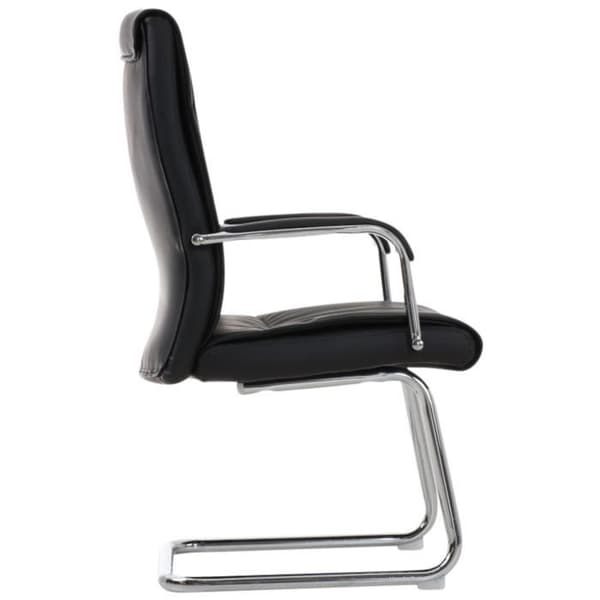 Caro Cantilever-stolar i konstläder - CLP - Svart - Modern design - Set om 2 - Med armstöd