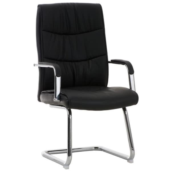 Caro Cantilever-stolar i konstläder - CLP - Svart - Modern design - Set om 2 - Med armstöd
