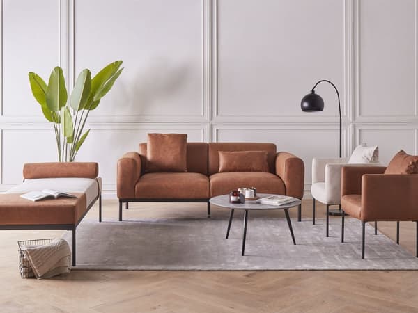 Daybed Beige Brun 170 x 70 cm 1 Personers Dagseng Chaiselong med Pølsepude til Stue og Soveværelse
