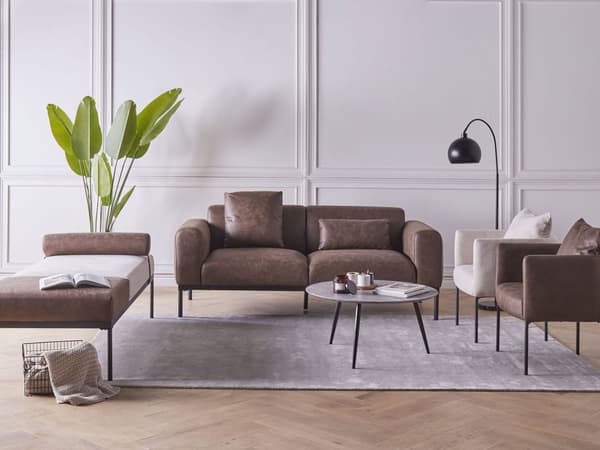 Daybed Beige Mørkebrun 170 x 70 cm 1 Personers Dagseng Chaiselong med Pølsepude til Stue og Soveværelse