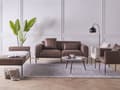 Miniatyrbillede 4 af 11: Daybed Beige Mørkebrun 170 x 70 cm 1 Personers Dagseng Chaiselong med Pølsepude til Stue og Soveværelse
