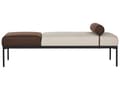 Miniatyrbillede 5 af 11: Daybed Beige Mørkebrun 170 x 70 cm 1 Personers Dagseng Chaiselong med Pølsepude til Stue og Soveværelse