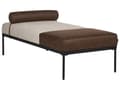 Miniatyrbillede 1 af 11: Daybed Beige Mørkebrun 170 x 70 cm 1 Personers Dagseng Chaiselong med Pølsepude til Stue og Soveværelse