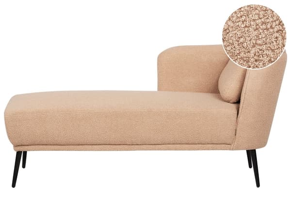 Schäslong Höger Beige Bouclé med Dyna Vardagsrumsmöbler Retrostil