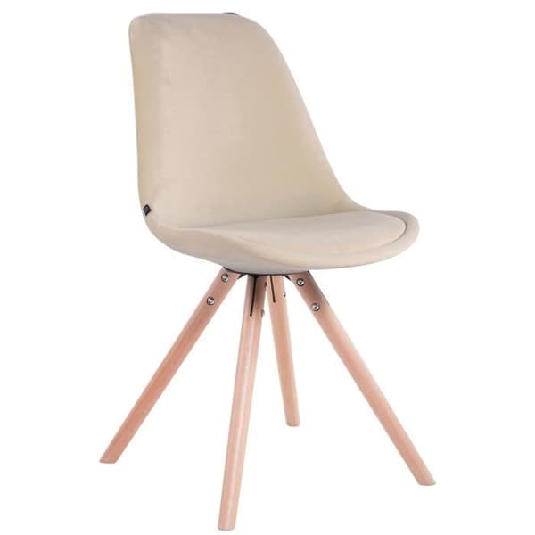 Stol - Toulouse - Sammet - Grädde-Natur - Nutida Design - 1 Sits