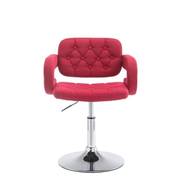 Lounge Chair - CLP - Dublin - Justerbar i höjdled - Rött tyg - Modern design