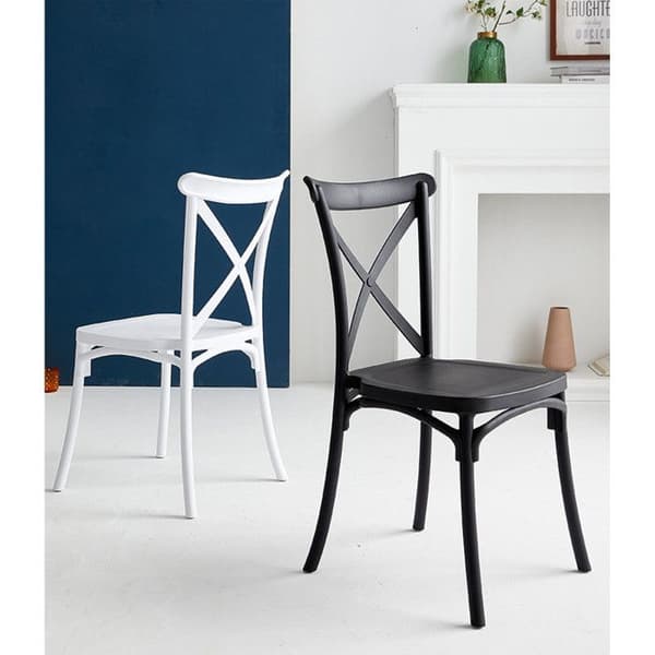 Vita vita vita av vitsvitt stil BISTROT stapelbara - KOSMI - Set om 4 - Polypropenplast - Harpiks
