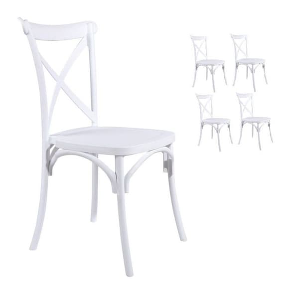 Vita vita vita av vitsvitt stil BISTROT stapelbara - KOSMI - Set om 4 - Polypropenplast - Harpiks