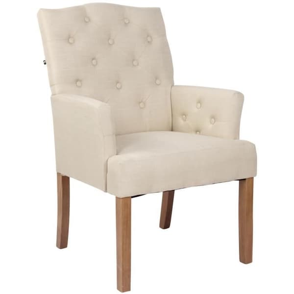 Matsalsstol i sockertyg - CLP - Chesterfield stil - Beige - Att montera själv