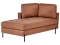 Miniatyrbillede 4 af 11: Chaiselong Gyldenbrunt Kunstlæder Daybed med Ryglæn Gæsteseng Multifunktionel Chaise Højrevendt Sofa Moderne til Stuen