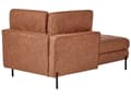 Miniatyrbillede 5 af 11: Chaiselong Gyldenbrunt Kunstlæder Daybed med Ryglæn Gæsteseng Multifunktionel Chaise Højrevendt Sofa Moderne til Stuen