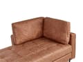 Miniatyrbillede 6 af 11: Chaiselong Gyldenbrunt Kunstlæder Daybed med Ryglæn Gæsteseng Multifunktionel Chaise Højrevendt Sofa Moderne til Stuen