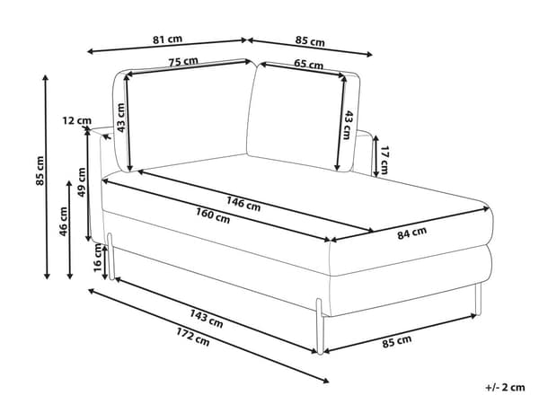 Chaiselong Lys Beige Kunstlæder Daybed med Ryglæn Gæsteseng Multifunktionel Chaise Venstrevendt Sofa Moderne til Stuen