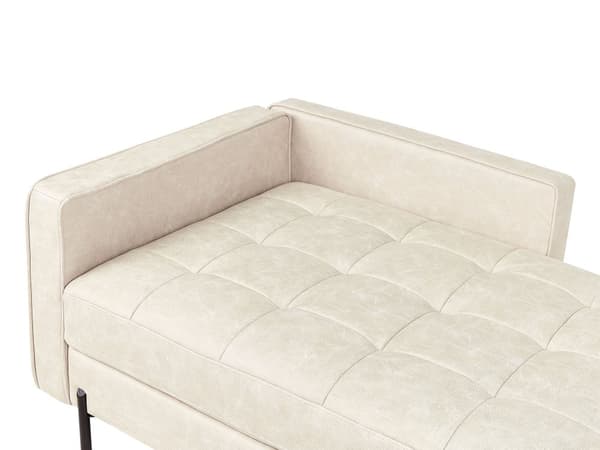 Chaiselong Lys Beige Kunstlæder Daybed med Ryglæn Gæsteseng Multifunktionel Chaise Venstrevendt Sofa Moderne til Stuen