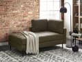 Miniatyrbillede 2 af 11: Chaiselong Grønt Kunstlæder Daybed med Ryglæn Gæsteseng Multifunktionel Chaise Højrevendt Sofa Moderne til Stuen
