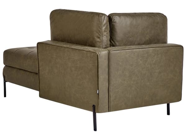 Chaiselong Grønt Kunstlæder Daybed med Ryglæn Gæsteseng Multifunktionel Chaise Venstrevendt Sofa Moderne til Stuen