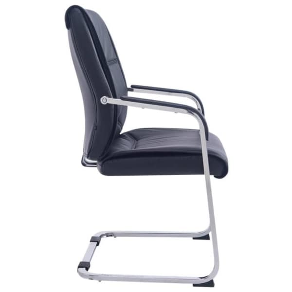 XXL Anubis Faux Leather Cantilever-stolar - CLP - Svart - Set om 2 - Vikt upp till 260 kg - Med armstöd