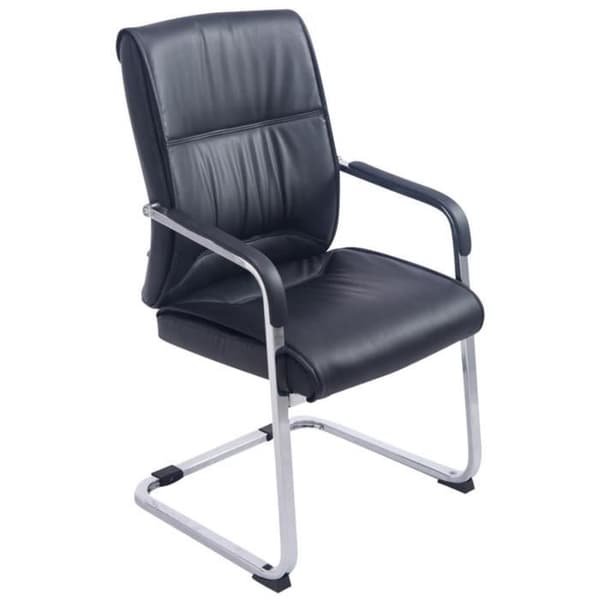 XXL Anubis Faux Leather Cantilever-stolar - CLP - Svart - Set om 2 - Vikt upp till 260 kg - Med armstöd