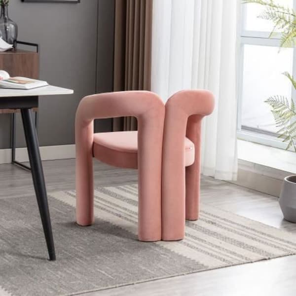 Accent stol, matstol, kök accent stol, tyg accent stol för vardagsrum, rosa