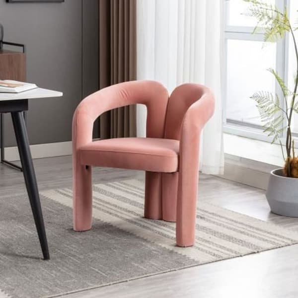 Accent stol, matstol, kök accent stol, tyg accent stol för vardagsrum, rosa