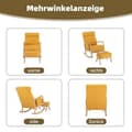 Miniatyrbild 3 av 4: Stol, soffa, gungstol i trä, för vardagsrum Bekväm gungstol med ottoman, orange (med liten pall)