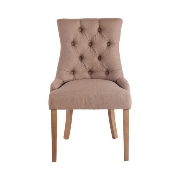 Set med 2 matstolar i Aberdeen-tyg - CLP - Ljus Taupe-antik - Bekväm och elegant