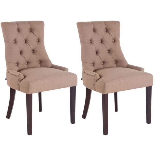Set med 2 matstolar i Aberdeen-tyg, Taupe-Antique