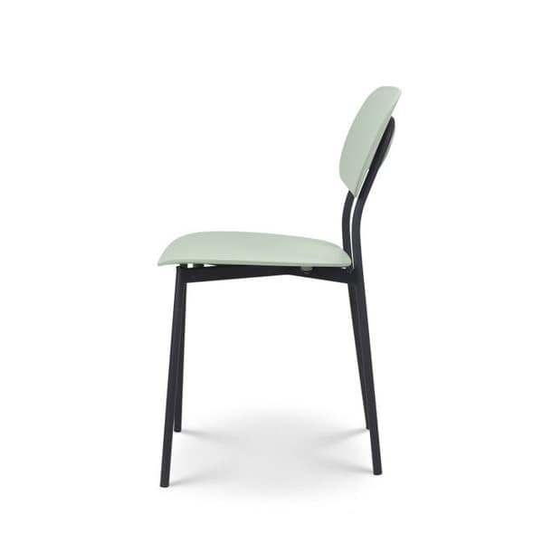 Contemporary Green Chair - KOSMI - LEA Model - Black Metal Ben - Resin and Metal