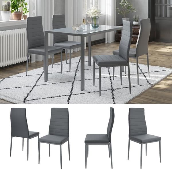 Vicco Stor matstol, Grå, 42,5 x 48 cm Set om 4