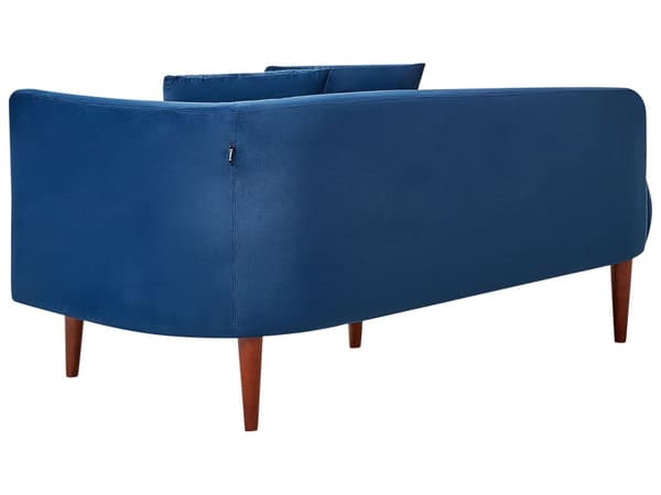 Schäslong Marinblå Sammet Polyester Klädsel Höger Mörka Träben Kuddar Modern Design Vardagsrumsmöbler