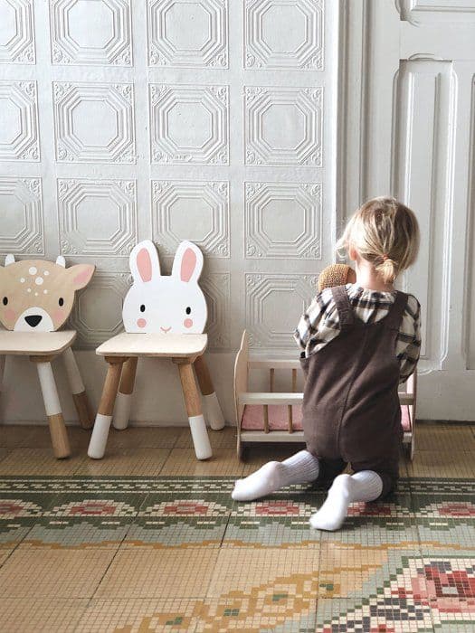 Junior barnstol för kanin i trä - Tender Leaf Toys - Flerfärgad