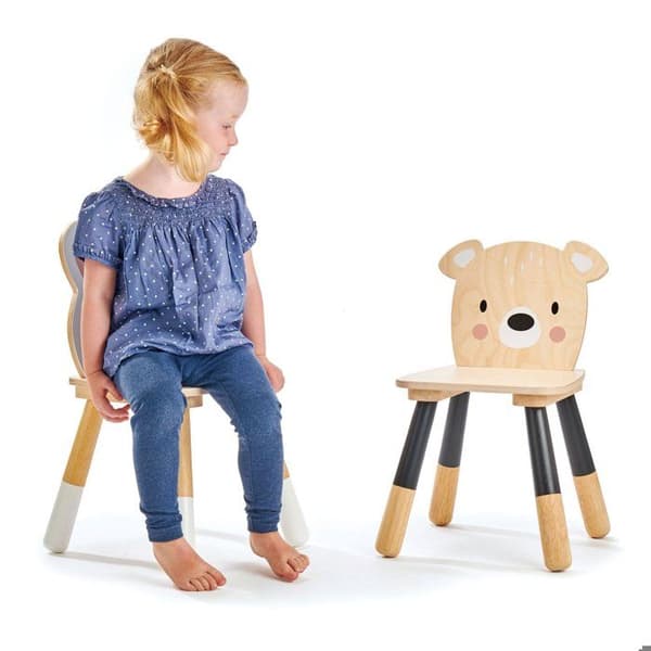 Junior björnstol i trä - Tender Leaf Toys - Flerfärgad - Vit